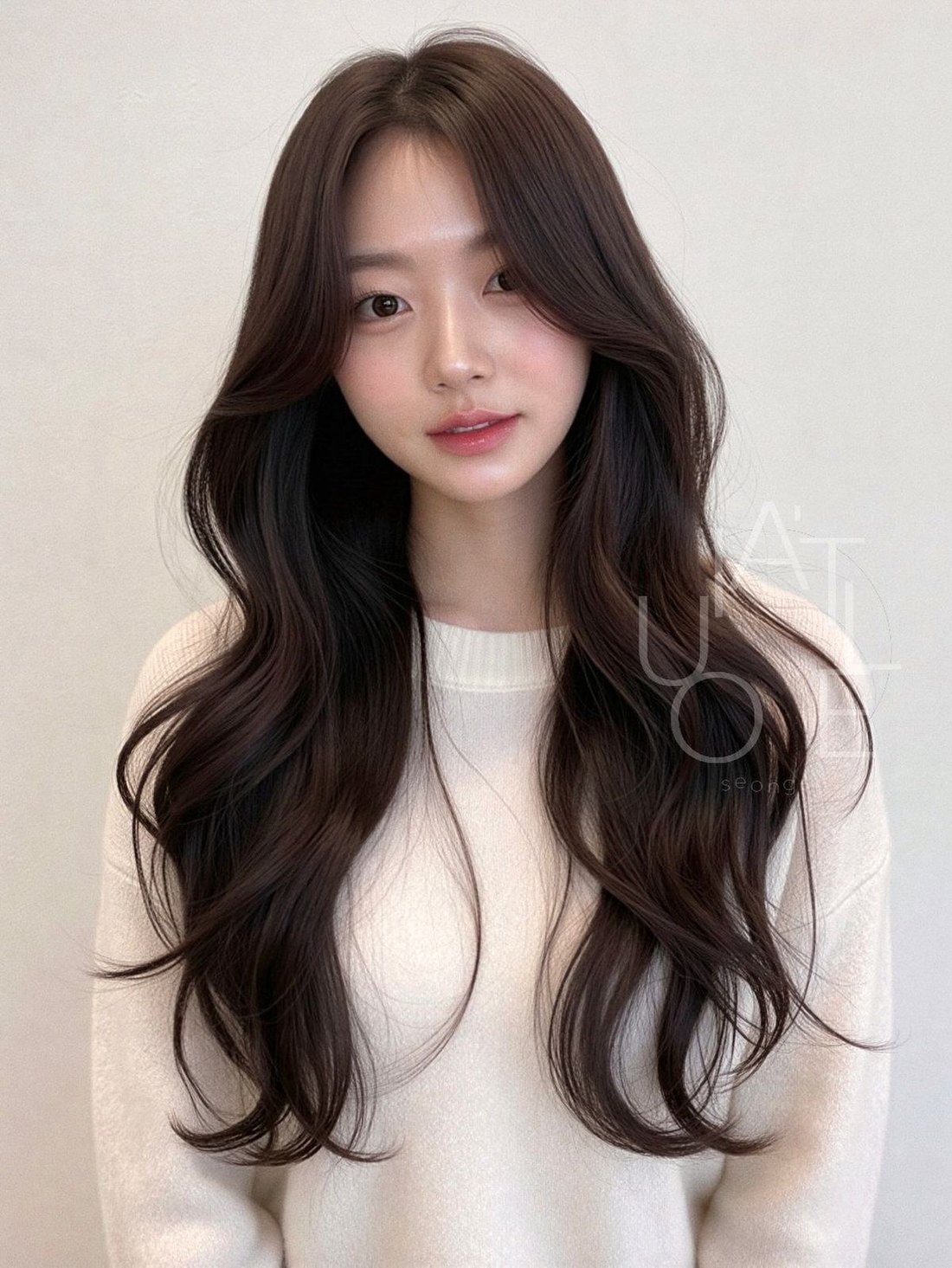 긴 머리 S컬 웨이브 — 부산 전포·서면 베이진 헤어 펌